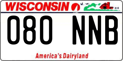 WI license plate 080NNB