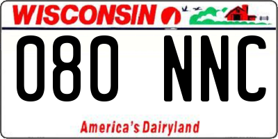 WI license plate 080NNC