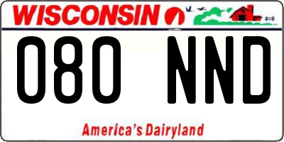 WI license plate 080NND