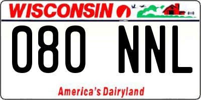 WI license plate 080NNL
