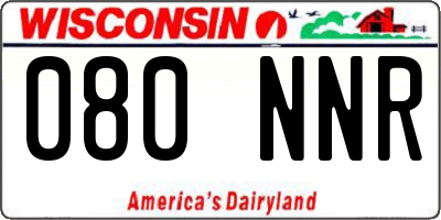 WI license plate 080NNR