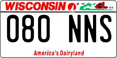 WI license plate 080NNS