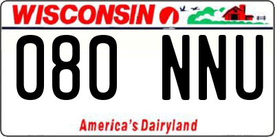 WI license plate 080NNU