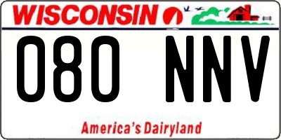 WI license plate 080NNV