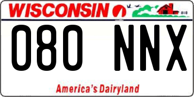 WI license plate 080NNX