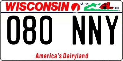 WI license plate 080NNY