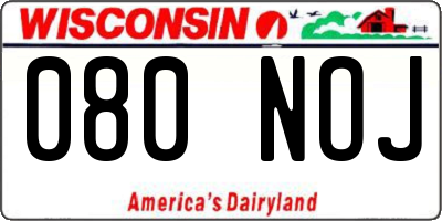 WI license plate 080NOJ