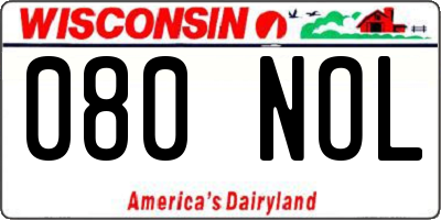 WI license plate 080NOL