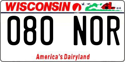 WI license plate 080NOR