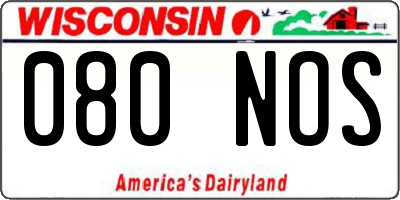 WI license plate 080NOS