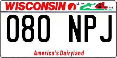 WI license plate 080NPJ