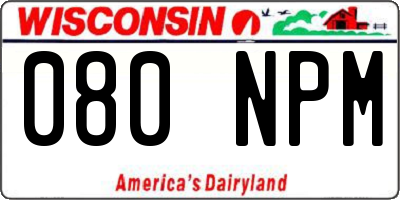 WI license plate 080NPM