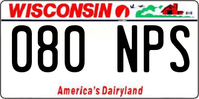 WI license plate 080NPS