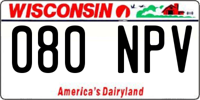 WI license plate 080NPV