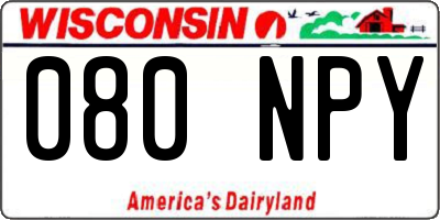 WI license plate 080NPY