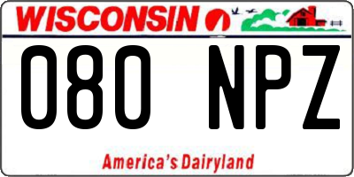 WI license plate 080NPZ