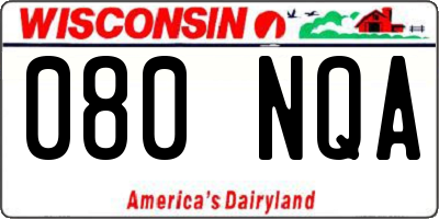 WI license plate 080NQA