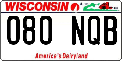 WI license plate 080NQB