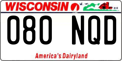 WI license plate 080NQD