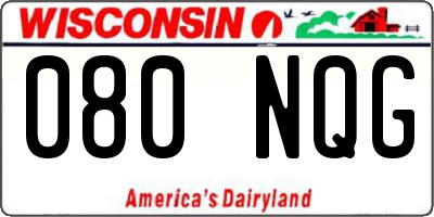WI license plate 080NQG