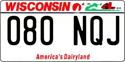 WI license plate 080NQJ