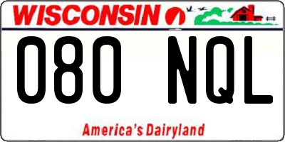 WI license plate 080NQL