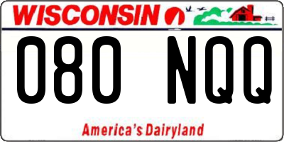 WI license plate 080NQQ