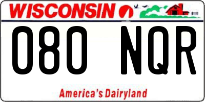 WI license plate 080NQR