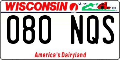 WI license plate 080NQS