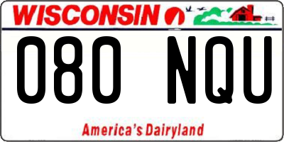 WI license plate 080NQU
