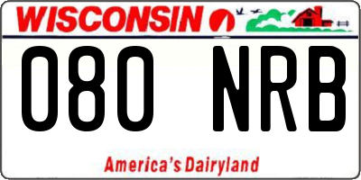 WI license plate 080NRB