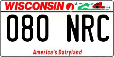 WI license plate 080NRC