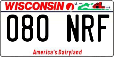 WI license plate 080NRF