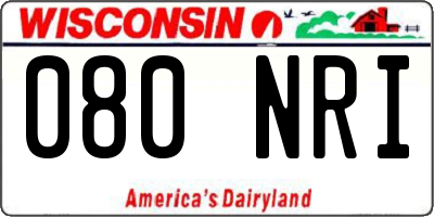 WI license plate 080NRI