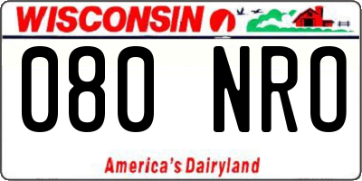 WI license plate 080NRO