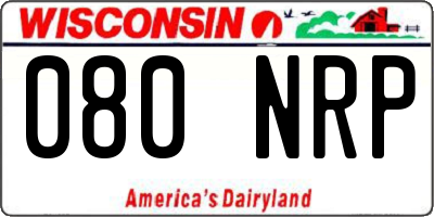 WI license plate 080NRP