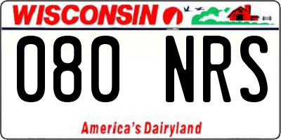 WI license plate 080NRS