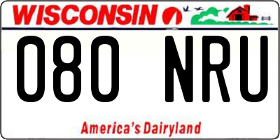 WI license plate 080NRU