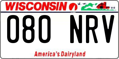 WI license plate 080NRV
