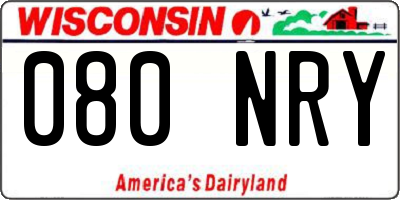 WI license plate 080NRY