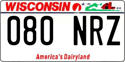 WI license plate 080NRZ