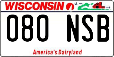 WI license plate 080NSB