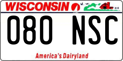 WI license plate 080NSC