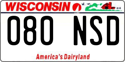 WI license plate 080NSD