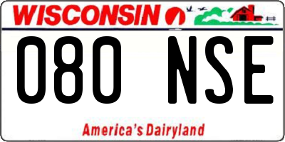 WI license plate 080NSE