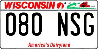WI license plate 080NSG