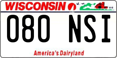 WI license plate 080NSI