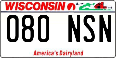 WI license plate 080NSN