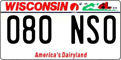 WI license plate 080NSO