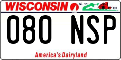 WI license plate 080NSP